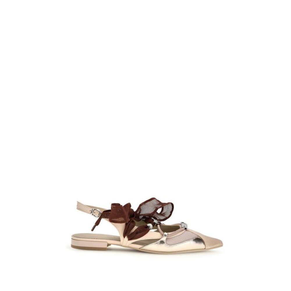 PINKO Calf Leather Bos Taurus Ballet Flats Women Multicolor Flat Shoes